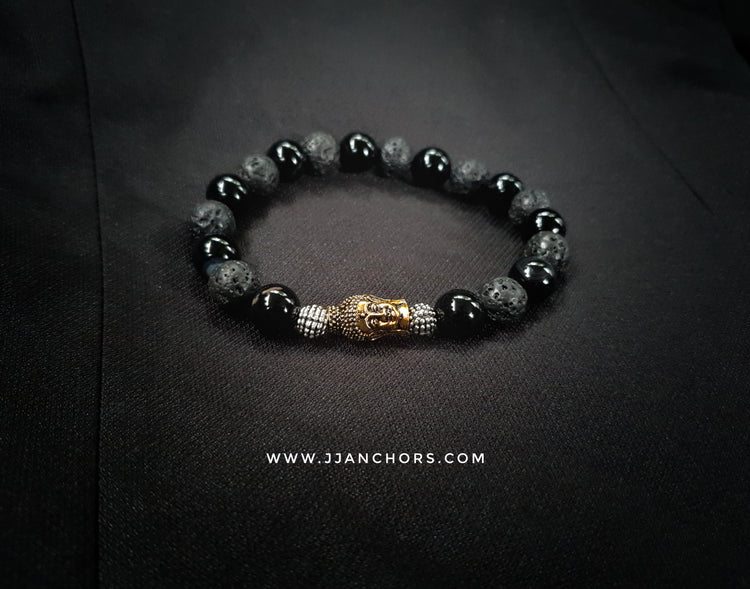Kiev 55 - Lava Stone | Black Onyx | Buddha | Sterling Silver