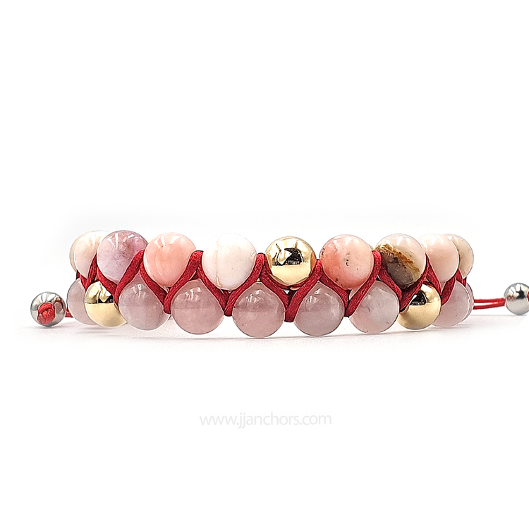 Shari - Shamballa Pink Opal | Rose Quartz | 12K Gold