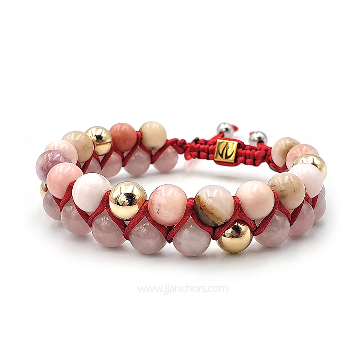 Shari - Shamballa Pink Opal | Rose Quartz | 12K Gold