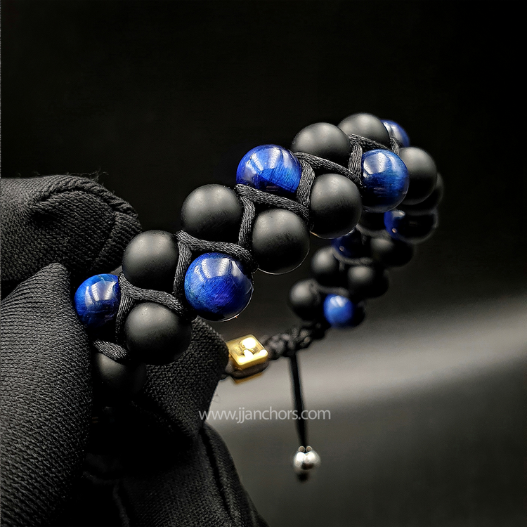 Sylvan - Shamballa Blue Tiger's Eye | Matte Black Onyx