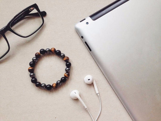 Hermes II - Matte Black Onyx | Tiger's Eye | Hematite