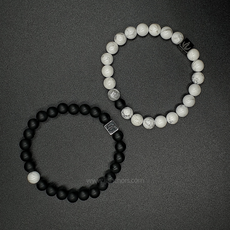 Distance Bracelet - Howlite | Matte Black Onyx