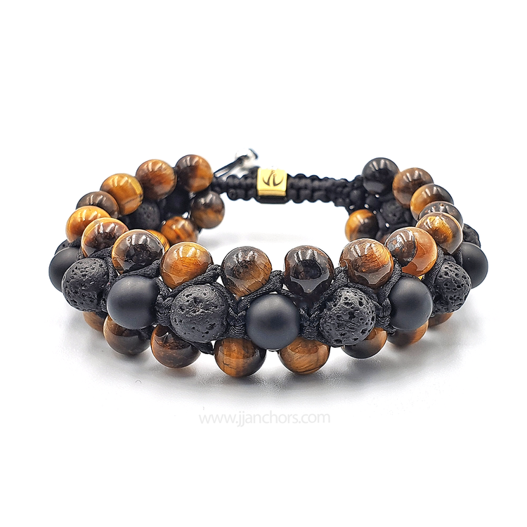 Emilio - Shamballa Tiger's Eye | Black Onyx | Lava Stone