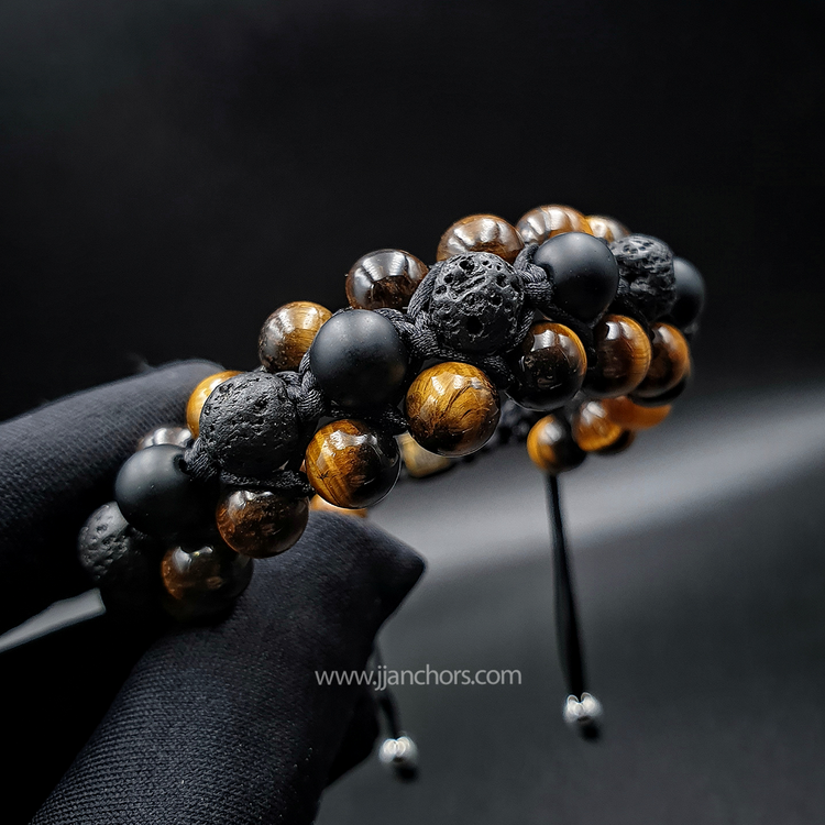 Emilio - Shamballa Tiger's Eye | Black Onyx | Lava Stone