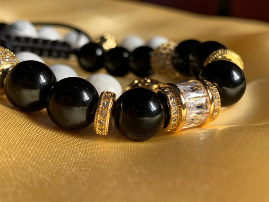 Alesandro - Black Onyx | Gold Stainless Steel | Cubic Zirconia