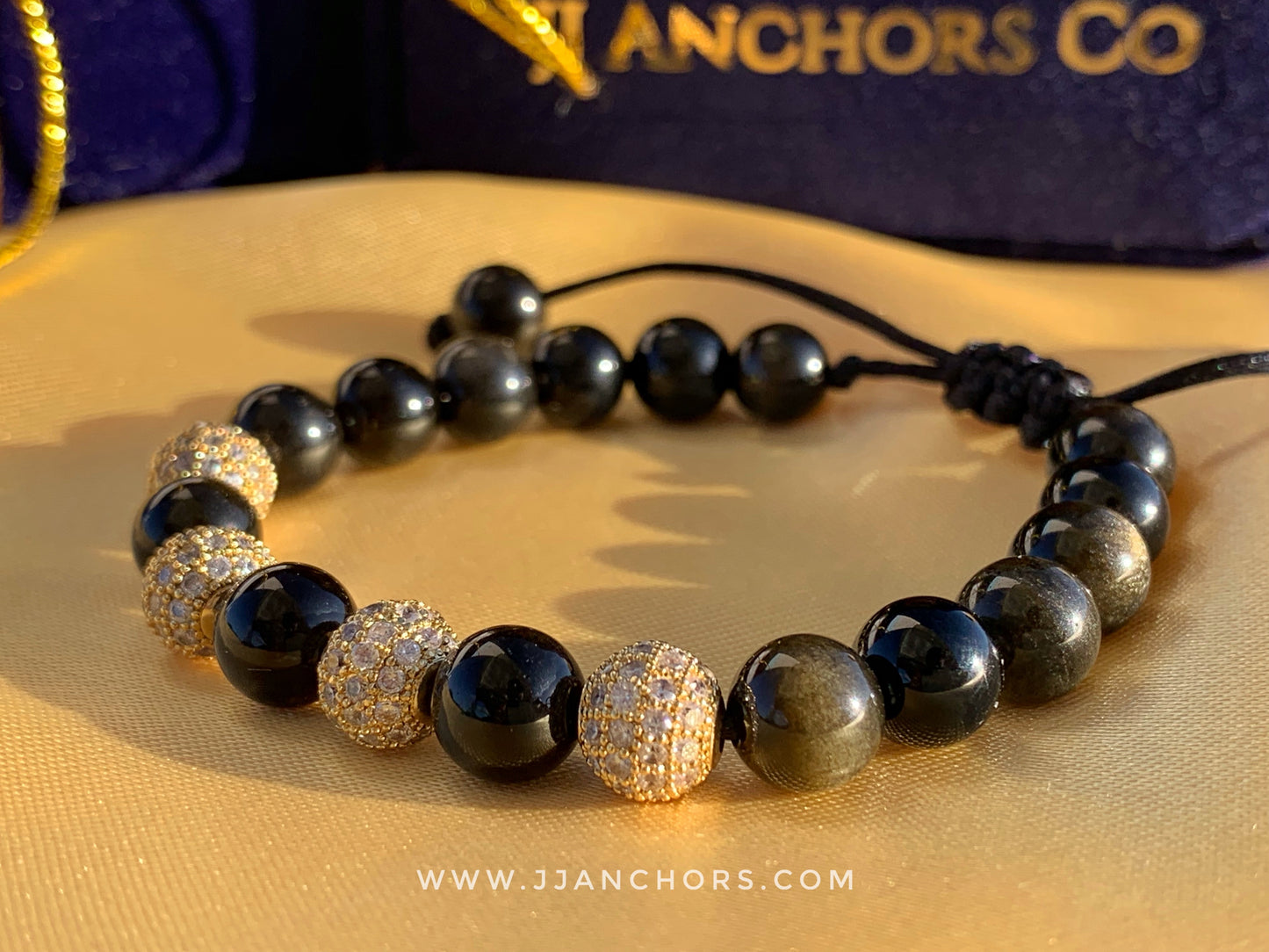 Dylan - Goldsheen Obsidian | Gold Stainless Steel | Cubic Zirconia