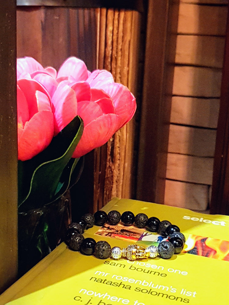 Kiev 55 - Lava Stone | Black Onyx | Buddha | Sterling Silver