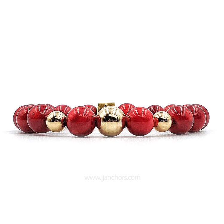 Armantine - Red Corals with five 12K Golds