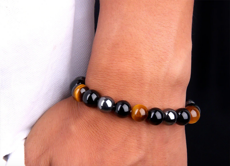 Hermes II - Matte Black Onyx | Tiger's Eye | Hematite