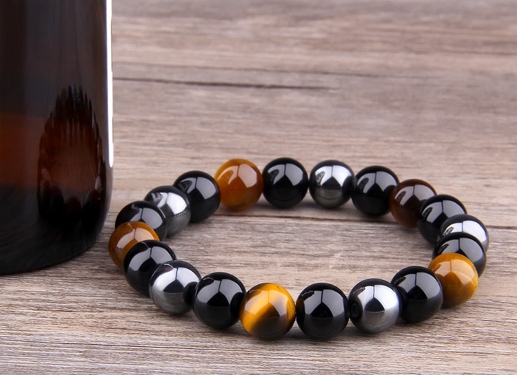 Hermes II - Matte Black Onyx | Tiger's Eye | Hematite