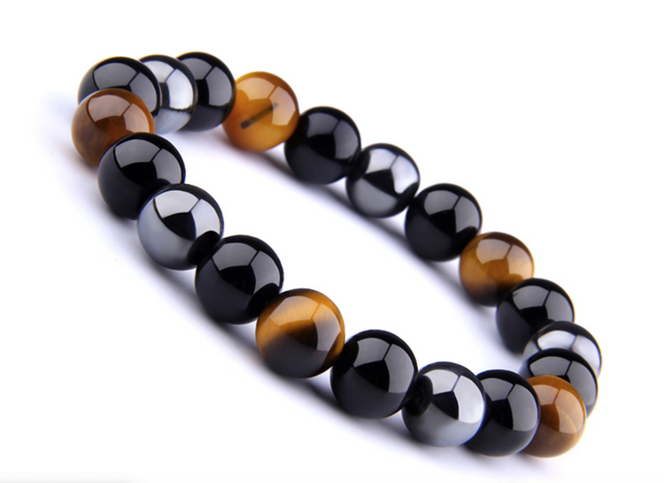 Hermes II - Matte Black Onyx | Tiger's Eye | Hematite