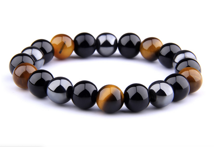 Hermes II - Matte Black Onyx | Tiger's Eye | Hematite