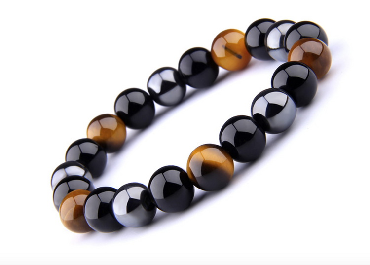 Hermes II - Matte Black Onyx | Tiger's Eye | Hematite