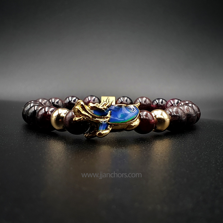 Lucky Dragon Tortoise with Garnet and Gold