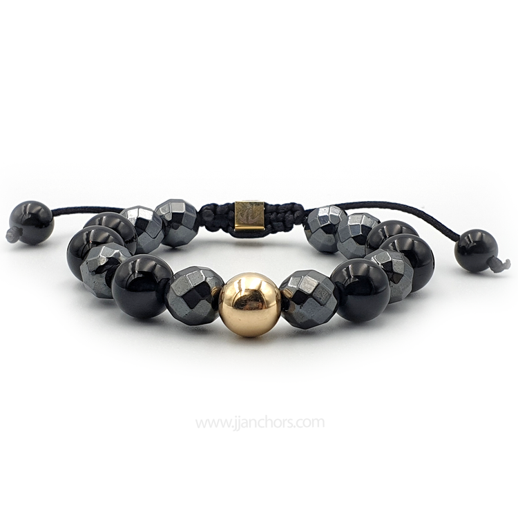 Ulyses - Black Obsidian | Hematite | 12K Gold