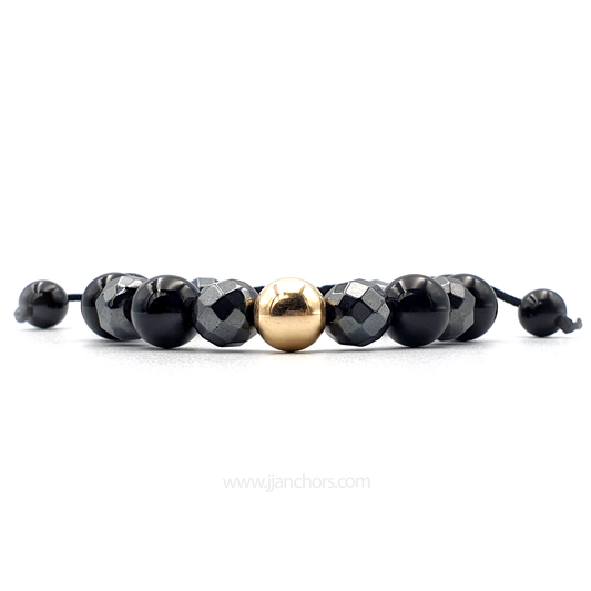 Ulyses - Black Obsidian | Hematite | 12K Gold