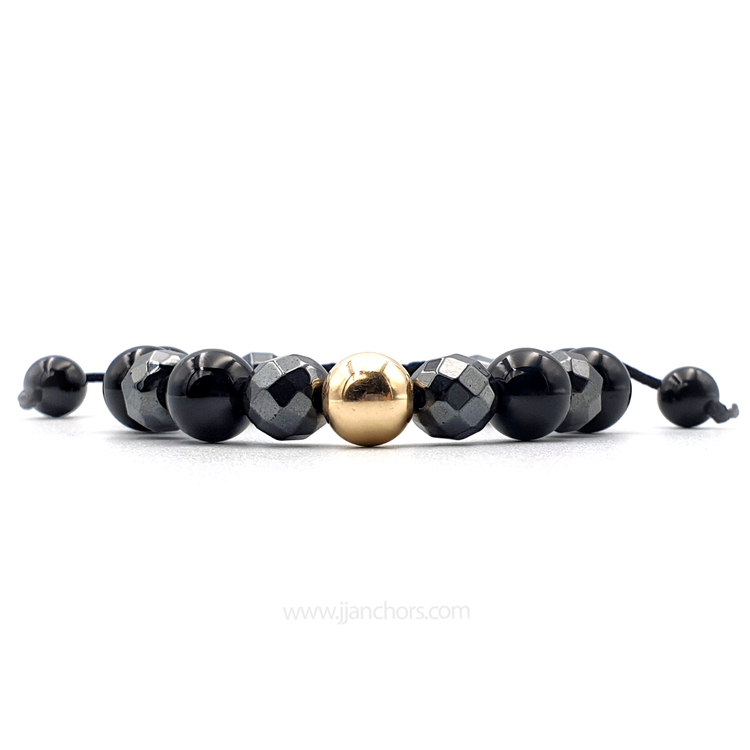 Ulyses - Black Obsidian | Hematite | 12K Gold