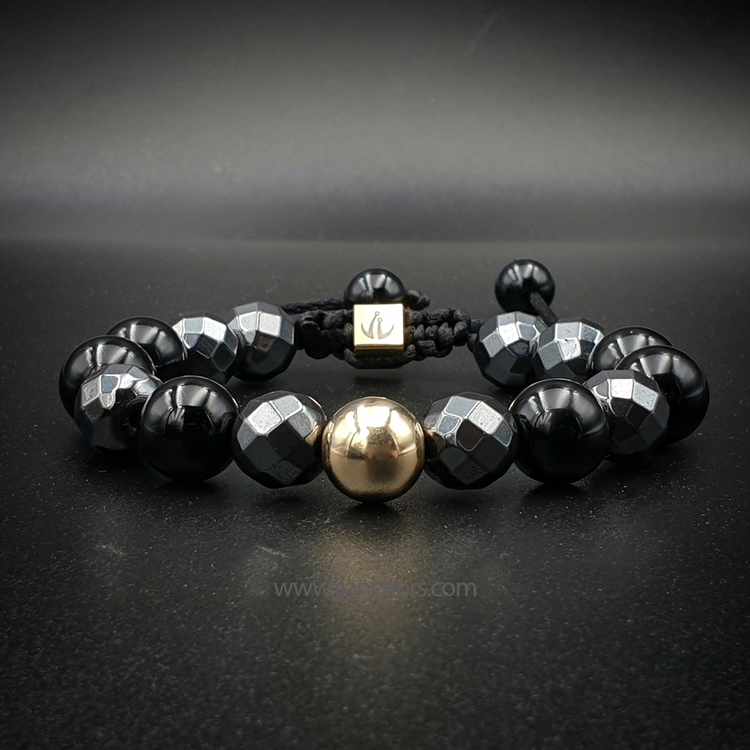 Ulyses - Black Obsidian | Hematite | 12K Gold