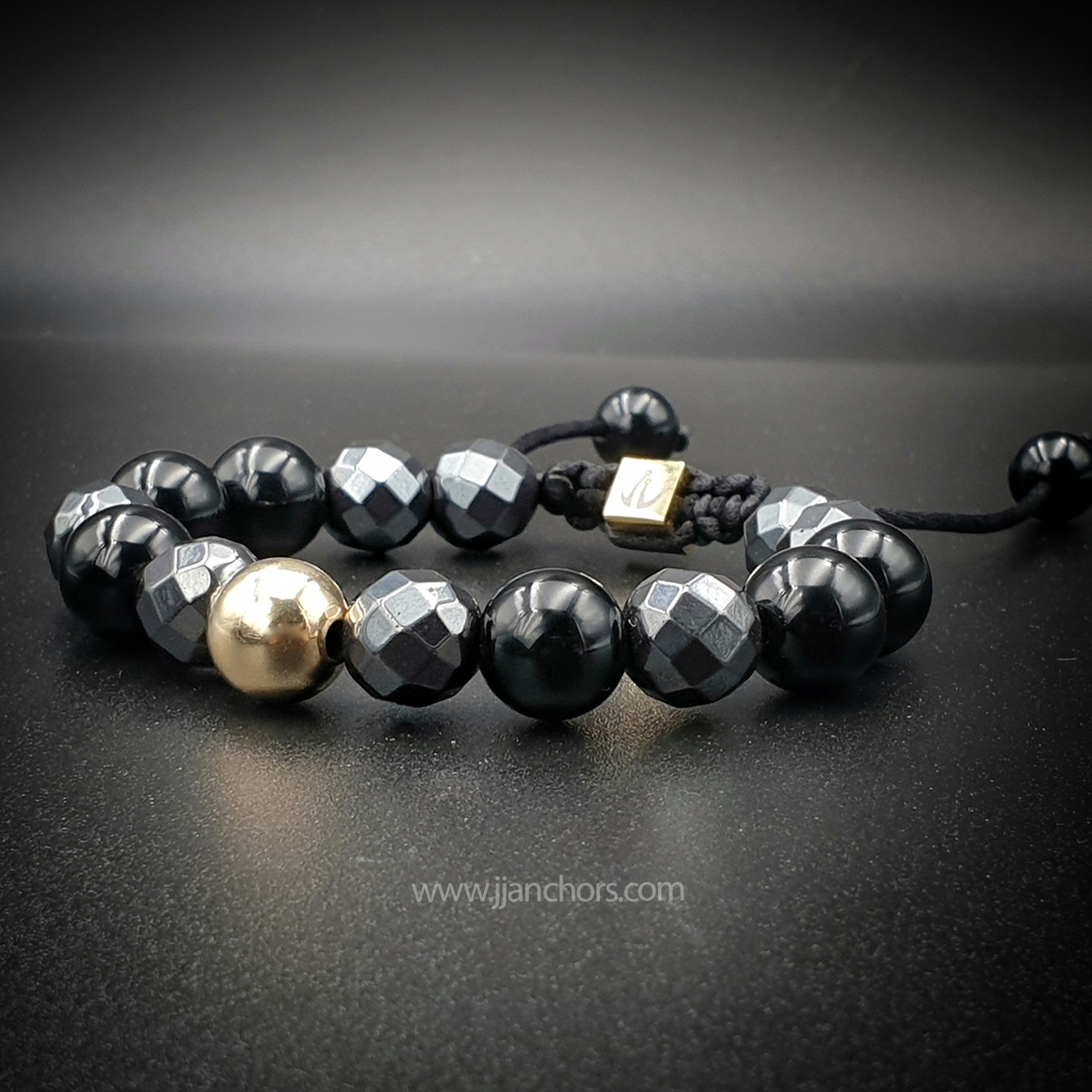 Ulyses - Black Obsidian | Hematite | 12K Gold