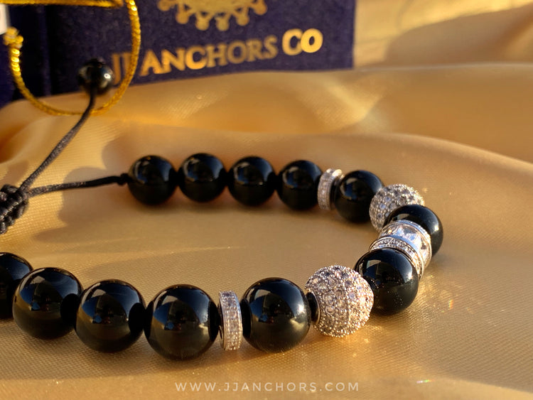Arturo - Black Onyx | Silver Stainless Steel | Cubic Zirconia