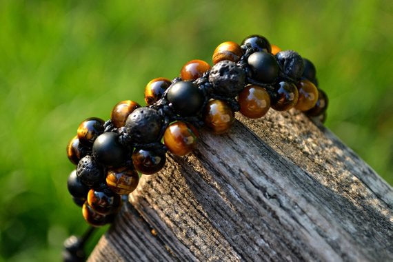 Emilio - Shamballa Tiger's Eye | Black Onyx | Lava Stone