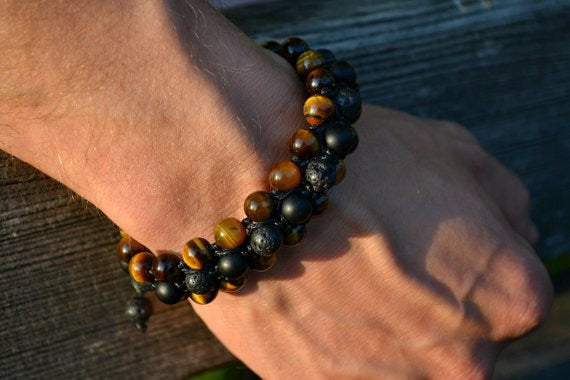 Emilio - Shamballa Tiger's Eye | Black Onyx | Lava Stone