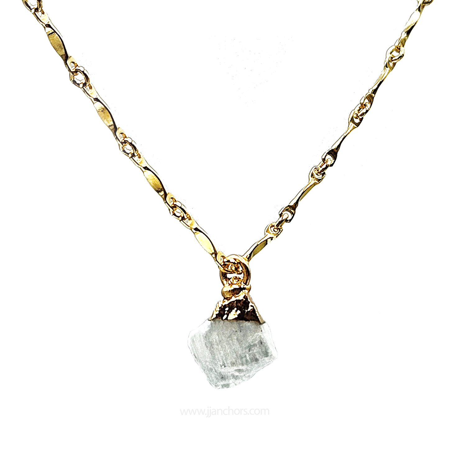 Raw Sri Lankan Moonstone in 10K Gold Necklace | JUNE Birthstone