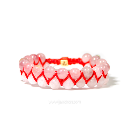 Amara - Shamballa Moonstone | Rose Quartz | 14K Gold