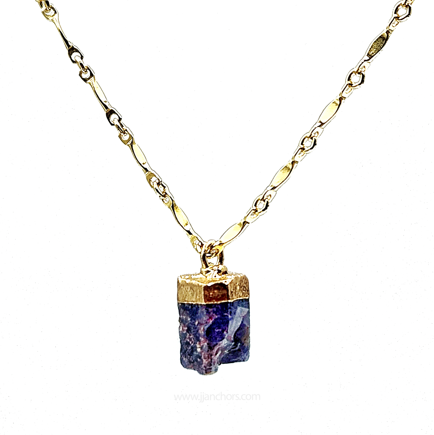 Raw Kenyan Sapphire in 10K Gold Necklace | SEPTEMBER Birthstone