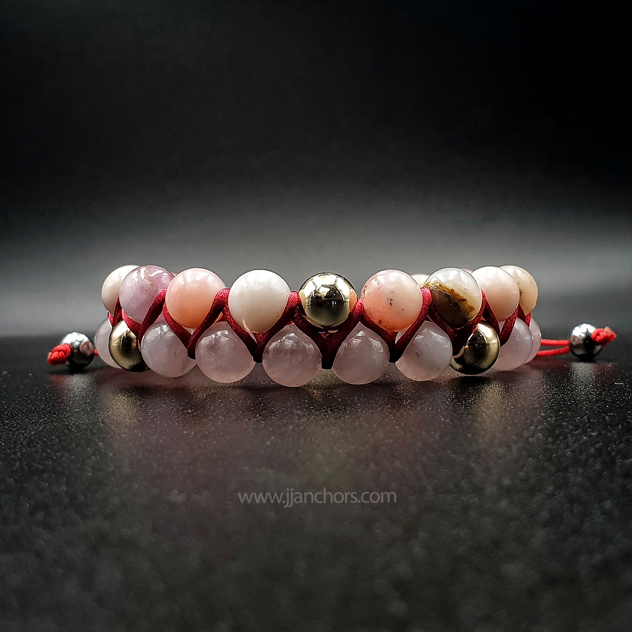 Shari - Shamballa Pink Opal | Rose Quartz | 12K Gold