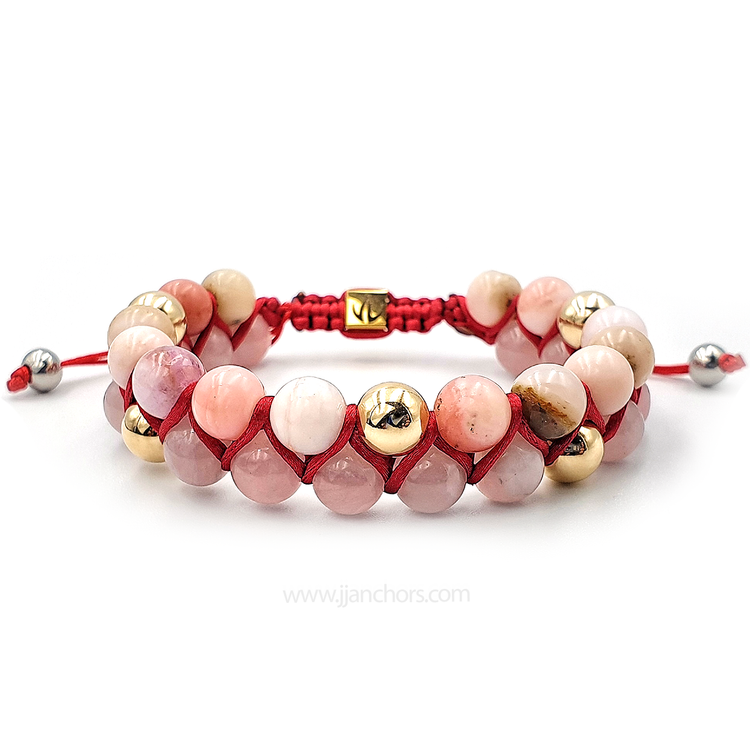 Shari - Shamballa Pink Opal | Rose Quartz | 12K Gold