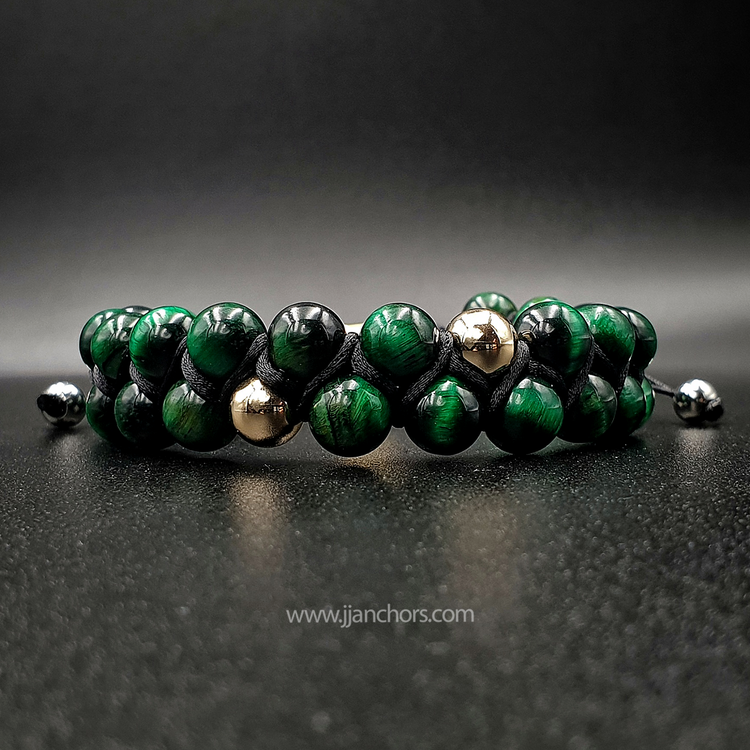 Atreus - Shamballa Green Tiger's Eye | 12K Gold