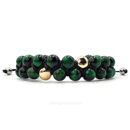 Atreus - Shamballa Green Tiger's Eye | 14K Gold