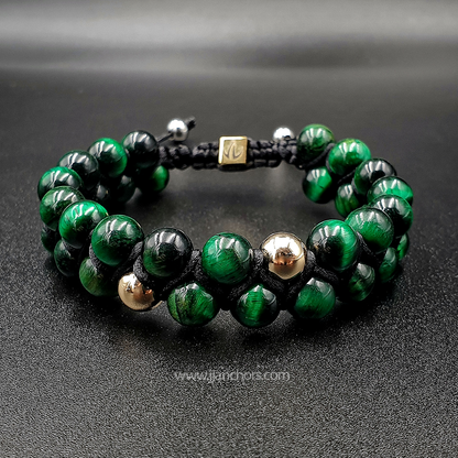 Atreus - Shamballa Green Tiger's Eye | 14K Gold