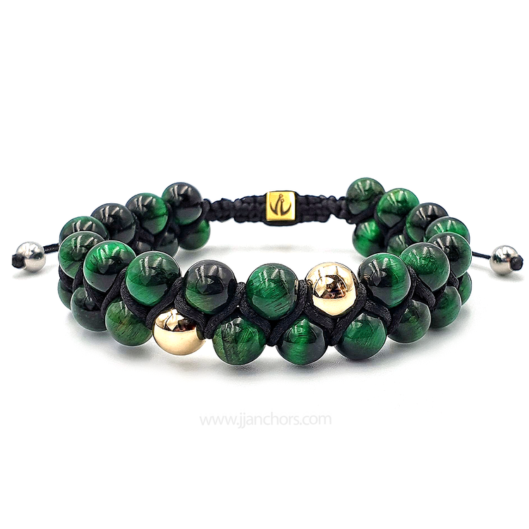 Atreus - Shamballa Green Tiger's Eye | 12K Gold