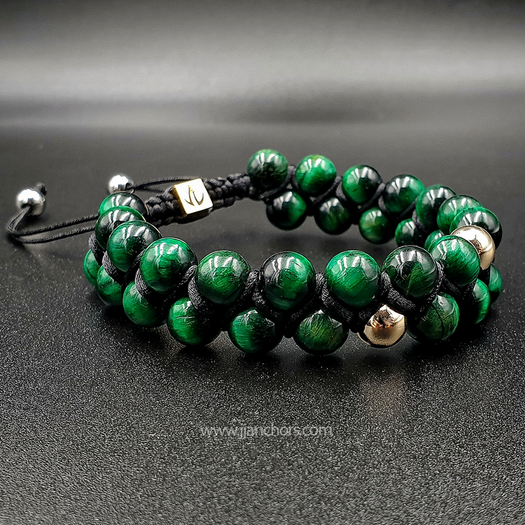 Atreus - Shamballa Green Tiger's Eye | 12K Gold