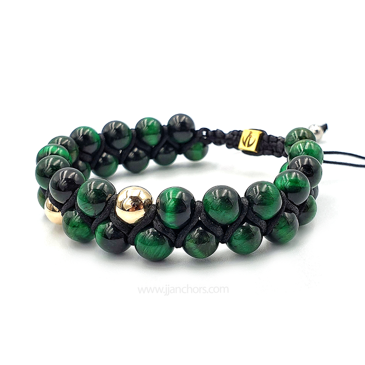 Atreus - Shamballa Green Tiger's Eye | 12K Gold