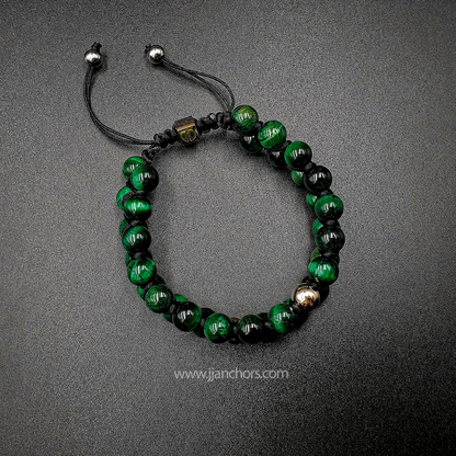 Atreus - Shamballa Green Tiger's Eye | 14K Gold