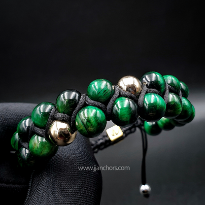 Atreus - Shamballa Green Tiger's Eye | 14K Gold