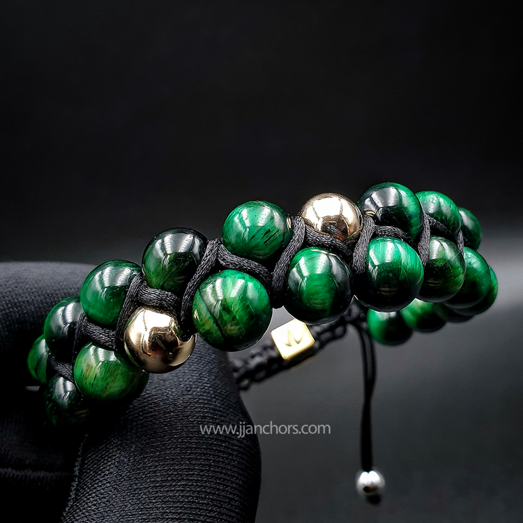 Atreus - Shamballa Green Tiger's Eye | 12K Gold