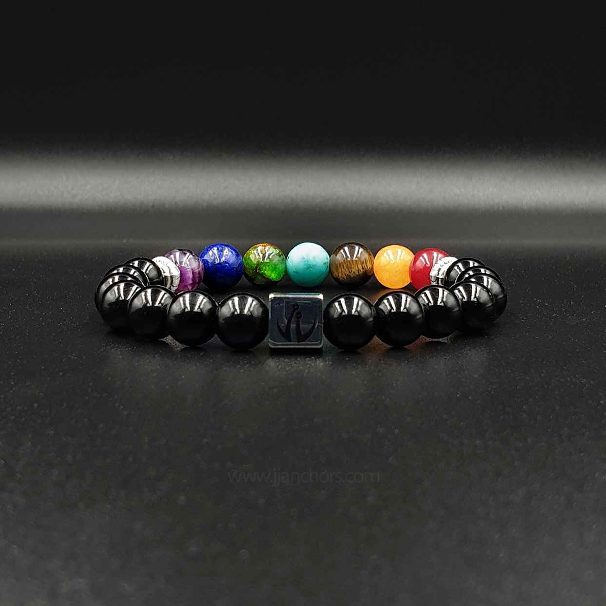 The 7 Chakra Bracelet with Black Onyx