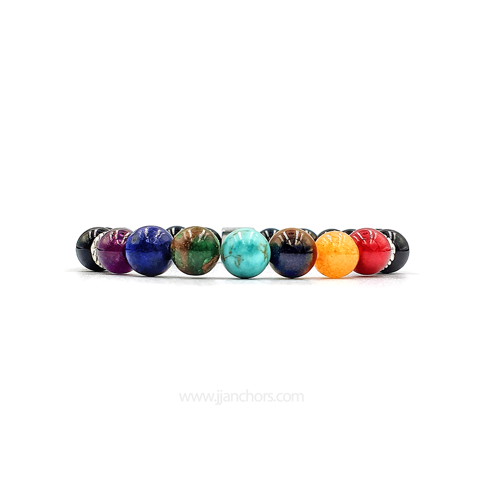 The 7 Chakra Bracelet with Black Onyx