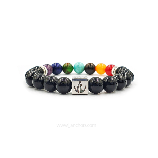 The 7 Chakra Bracelet with Black Onyx