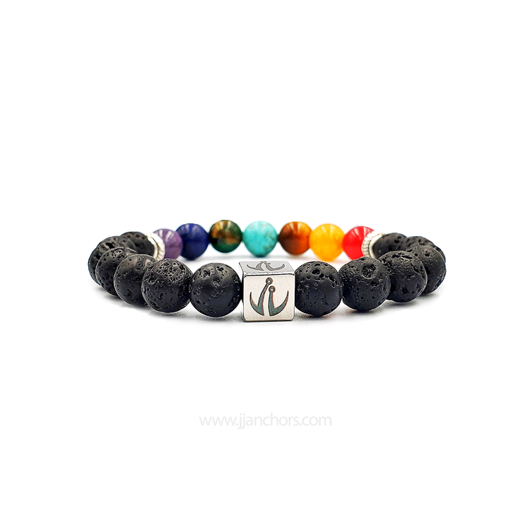 The 7 Chakra Bracelet with Lava Stone