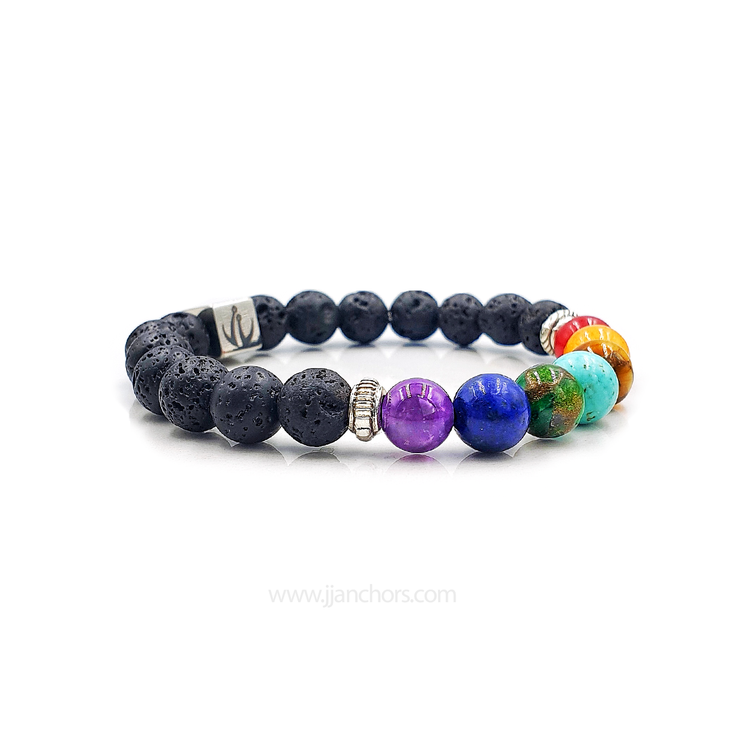 The 7 Chakra Bracelet with Lava Stone