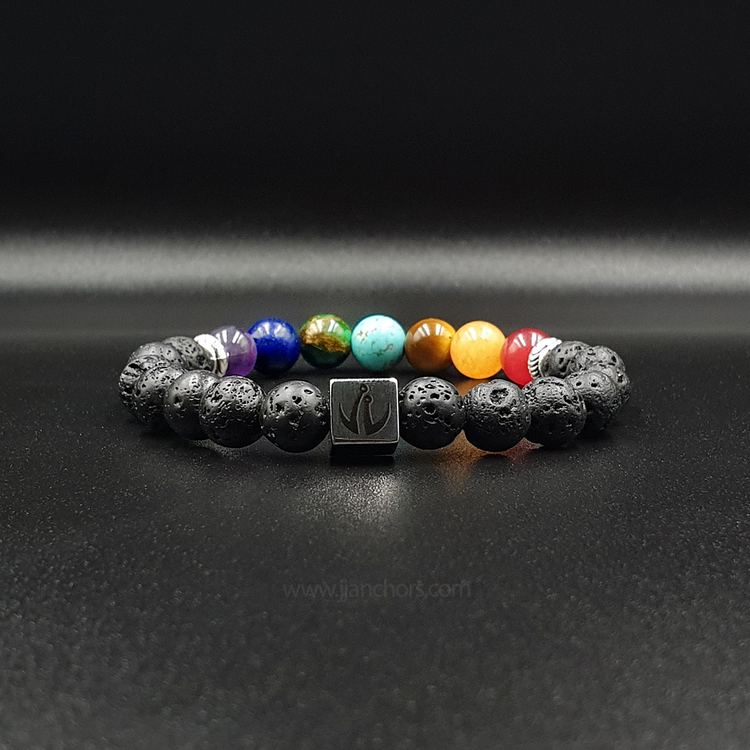 The 7 Chakra Bracelet with Lava Stone