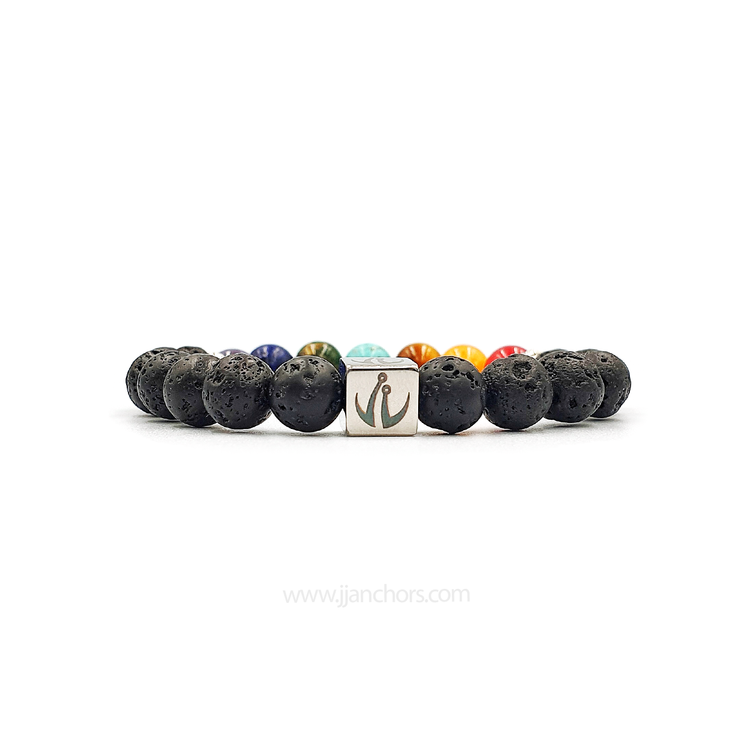 The 7 Chakra Bracelet with Lava Stone