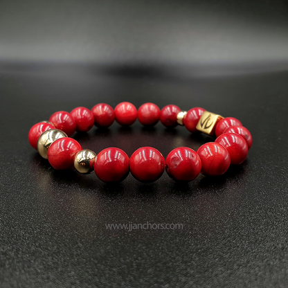 Armantine - Red Corals with five 14K Golds