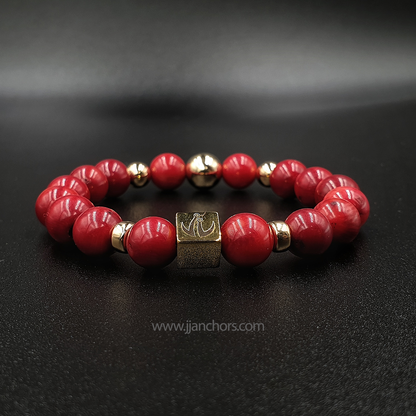 Armantine - Red Corals with five 14K Golds