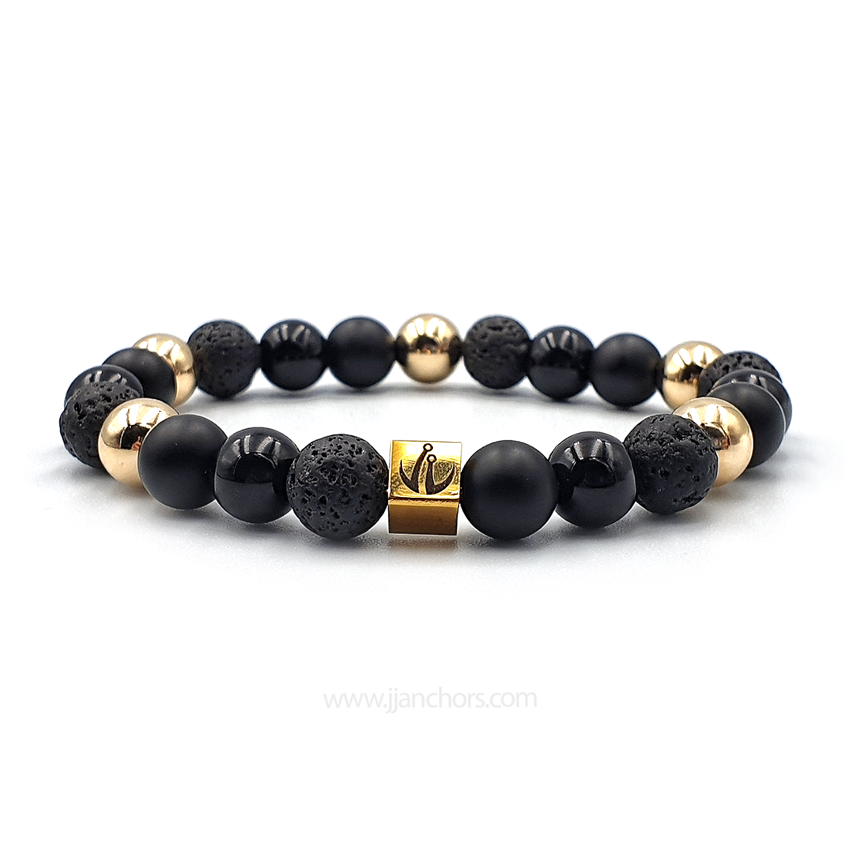 Belenus - 12K Gold | Onyx | Lava Stone